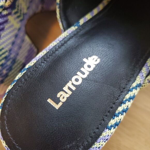 NEW Larroude Miso Purple Plaid Clogs - Picture 12 of 13